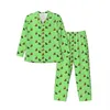 Pies Drukuj Pajama Zestawy Scottie Dogs Piękna plecami para LG-Sleeve Loose Night 2-Piece Home Suit Duży rozmiar 96ZW#