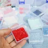 Stitch 15/24/30/42/52GRIDS Diamond Målningsverktyg Förvaringslåda 5x5cm transparent plast Diy Organizer Case Beads Nail Art Parts Box