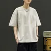 Short Sleeved T-shirt for Mens Summer Thin Ice Silk Loose Oversized Chubby Trendy Half Casual Clothes