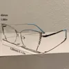 Montature per occhiali da sole KAMMPT Cat Eye Occhiali da vista da donna con strass 2024 Semi Metal Rim Senza prescrizione Occhiali vintage di lusso alla moda