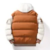 FI förtjockad basebolljacka Ny falsk tvådelar Huven Cott Coat Winter Outdoor Warm Coats Luxury Brand Clothing N2LC#