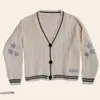 2024 Último modelo Knits Women's Tees Tay Cardigan con estrellas Botón bordado para cable suéter de punto de punto grueso y cálido swif t folklore 230615