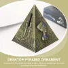 Boxes Decorate Piggy Bank Travel Egyptian for Home Miniature Pyramid Statue Alloy Bills