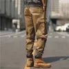 Nieuwe Mannen Cargo Broek Effen Kleur Multi Zakken Elastische Taille Trekkoord Losse Streetwear Rechte Enkelgebonden Werkbroek f6oQ #