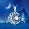 Halsreifen Huitan Ästhetik Sonne Mond Design Damen Anhänger Halskette Nachahmung von Opal Boho Stil Strand Stimme Schmuck GeschenkC24326