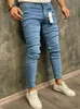 Jeans pour hommes Haute Qualité 2023 Mode Européenne Américaine Classique Solide Lavage Denim Pantalon Casual Hommes Stretch Pantalon Bleu Skinny Jeans Hommes T240326