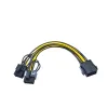 20 cm PC Zasilacz CPU MOLEX 8 PIN do 2 PCI-E 8 (6+2) Pin PCI Express Graphics Cards Cardory Wewnętrzne rozdzielacze zasilania kabli