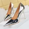 SURES Buty Metal Stone Wzorka Kobieta Kobiety Seksowne wysokie heels moda sztylet ślubny luksusowy damski duży rozmiar 43