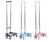 Carts Folding Shopping Cart Stainless Steel Portable Dolly Hand Pull Truck for Travel Carrier Tool Trolley Luggage Cart with 4 Wheels