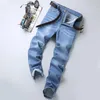 2023 Frühling / Sommer Klassische Tasche Männer Fit Gerade dünne Jeans Cott elastische mittlere Taille Busin Lässige leichte Hosen M35O #