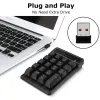 Keyboards Portable Number Pad Mini USB 2.4GHz 19Key Financial Accounting Numeric Keypad Keyboard Extensions for Laptop Desktop Notebook