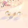 Stud Earrings Princess Crown 925 Sterling Silver Trendy Jewelry With High Quality Freshwater Pearls Women Girls Wedding