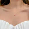 Örhängen halsband populära nya rosguld lyckliga cr halsband kvinnor örhängen söta och eleganta lyxmärke smycken set julklapp l240323