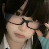 Occhiali da sole Anime Mezze montature Occhiali da donna Vintage quadrati senza lenti Occhiali da vista Occhiali da vista per ragazze Cosplay Pografia