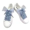 1Pair 120CM Width 4cm Flat Silk Satin Shoestrings Ribbon Shoe Laces Sneakers Sport Shoes Lace Bow Fashion Women Shoelaces 240321