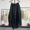 Rokken Kunststijl 2023 Aankomst Zomer Vrouwen Losse Casual Katoen Linnen Gestreepte Patchwork Rok A-lijn Halverwege de Kuit P502 Drop Delivery Verschijnt Otw8Y