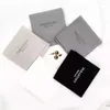 Gift Wrap SheepSew 9 Cm Grey Stamping Printed Custom Logo Bracelet Packaging Jewelry Pouch Envelope Microfiber Bag