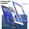 360 Roterande handbandstativfodral för iPad 10,2 tum 7: e 8: e 9: e iPad Pro 10,5 tum Air3 Ultra Light Rugged stockproof Cover S Pen Holder + Shoulder Strap + Screen Pet Film