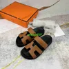 Flipers de verão Sandálias Chypre 2024 Slippers Casal Série externa usando sandálias grossas solteiras de uma linha de linhas de linear e feminino de moda tem logotipo hbhj