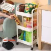 Racks 3/4 Tier Trolley Organizer with Wheels Gap Storage Rack Cart Mobile Plastic Storage Racks Bookshelf Kitchen Bedroom Organizers