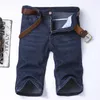 Sommermarke dünne Bermuda Maskulina Cott Jeans Jeans Männer Knie Länge weiche Ropa Hombre Shorts Y5pv#