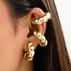 Ear Cuff Ear Cuff Womens ear clip cuffs punk style personality clip womens gold non perforated ear clip earring statement Brincos gift Y240326