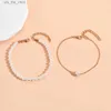 Anklets Trend Pearl Double Layer Armband Womens Armband Beach Imitation Barefoot Sandals Leg Chain Foot Jewelryc24326