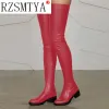 Boots Autumn 2022 Women's Overtheknee Boots Side Zipper Skinny Red Sexy Nightclub Boots