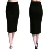 Skinny Pencil Skirt Women Female High Waist Mid-Calf Jersey Skirts Plus Size Fashion Ladies Office Stretch Bodycon Midi Skirt