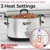 Magic Mill 10 Quarts | Extra Duże Non Stick Metalowy garnek z przezroczystą, hartowaną szklaną pokrywką Multi funkcjonalną lekką wolną gulasz, bezpieczną do umieszczenia