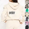 Designer Tracksuit Women Hoodie sätter två 2 -stycken sportig långärmad tröjor med huva med huva