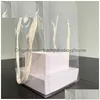 Gift Wrap Handheld Transparent Rose Flower Box Pvc Bouquet Arrangement Cake Packaging Organizer Diy Wedding Drop Delivery Home Garden Dhrgc