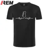 Men's T Shirts REM Tee Creative Design Guitar Lifeline Shirt Men Fashion Summer Cotton Print T-Shirt O-Neck Short Sleeve Tops Tees Homme