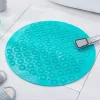 Mats Round NonSlip Shower Mat, Strong Suction Bath Mats With Drain Holes, Bathtub Mat With Raised Massage Loop