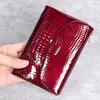 Portefeuilles Modieuze luxe dames portemonnee clip portemonnee voor avondkoppelingen Vrouwelijke ontwerper Vrouw Leer Rood Zwart