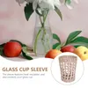 Assiettes décoratives, tissage d'herbe de mer, couvercle de tasse en verre Anti-brûlure, Vase à thé fait à la main, fournitures de décoration de cuisine à domicile
