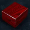 Watch Boxes Wine Red Wood Single Display Case Wooden Box Bracelet Storage Organiser For Valentine Day Birthday Christmas