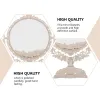 Mirrors 1PC Heart Shaped Makeup Mirror Vintage European Style Acrylic Single Side Makeup Mirror 360 Degree Swivel Desktop Makeup Tools