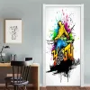 Klistermärken 3D PVC Selfadhesive Graffiti Sticker för dörr avtagbar tapet vardagsrum sovrum dekoration skalle väggdekaler konst affischer