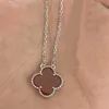 New Clover Necklace Women's Necklace High Quality Single Flower Mother Shell Pendant Necklace Stainless Steel Rose Designer Necklace Gift