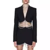 OL Women Casual Sets Autumn Long Sleeve Cardigan Blazer Set Two Piece Outfits Short Skirt Solid Lady Black Short Skirt Suits OL 240314