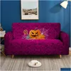 Pokrywa krzesełka Halloween Drukupka z dyni Kanapa er miękka rozciągająca rozkładana sofa slipera poliestrowe meble do mycia meble do salonu bedro dhjzz