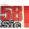 Accesorios Italia SIC 58 Racing SIC58 Bandera 2 pies * 3 pies (60 * 90 cm) 3 pies * 5 pies (90 * 150 cm) Tamaño Decoraciones navideñas para el hogar Bandera Banner Regalos