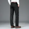 2023 Primavera Nuevos hombres Pantalones casuales de fibra de bambú Estilo clásico Busin Fi Khaki Stretch Cott Pantalones Ropa de marca masculina F6gr #