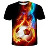 Children Fashion Football 3D Print T-Shirt Soccer Boy Girl Casual Tees Teen Kids Cool Clothing Funny Tops Sport Streetwear 240318