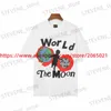 Mäns T-shirts World The Moon Saint Michael T-shirt Men Women Cartoon Print Top T Shirt T240325