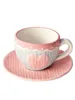 Cups Saucers Lovely Ceramic Coffee Cup And Dish Set Creative Girl Pink Gift European Afternoon Tea Love Relief
