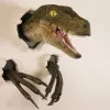 Heykeller 3D Reçine Dinozor Kafa Kırık Duvar Montajlı Patlama Asma Heykel Taklit Hayvan Raptor Pençeleri Heykel Odası Ev Sanat Dekoru