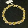 Groothandel Klassieke Vintage Gebakken Deeg Twist 7-12Mm Mozan Cubaanse Ketting Armband Hiphop Sier Real Gold Plating