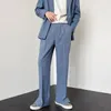 Nya män passar byxor koreanska casual pant neutral solid fi design bred benbusin bekväma byxor raka streetwear t3Hz#